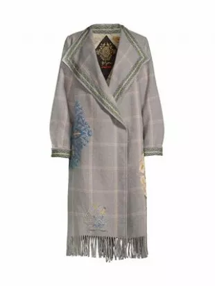 Omari Embroidered Wool Coat