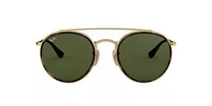 Rb3647N Double Bridge Round Sunglasses, Gold/G-15 Green, 51 mm