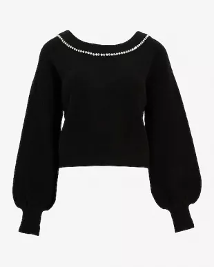 express - Bow Embellished Convertible Sweater