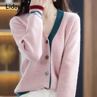 Cardigan boutonné col rond en cachemire - Ari