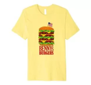 Funny Benny's Burgers Eleven Nerd Geek Graphic Premium T-Shirt