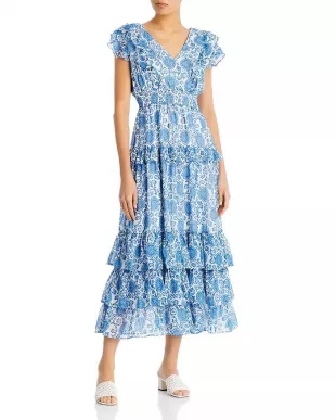 Ruffled Floral Maxi Dress
