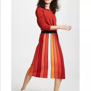 Tory Sport Tory Burch Striped Skirt worn by Sam (Hannah Simone) as seen in  Not Dead Yet (S01E07) | Spotern