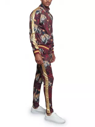 Men's Royal Floral Tiger Track Suit Set