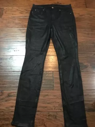 Black Glazed Cotton Jeans