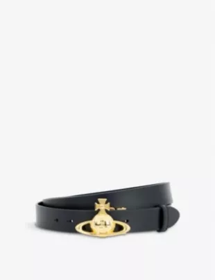Orb Logo-Embellished Leather Belt