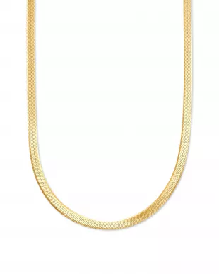 Herringbone Chain Necklace In 18k Yellow Gold Vermeil
