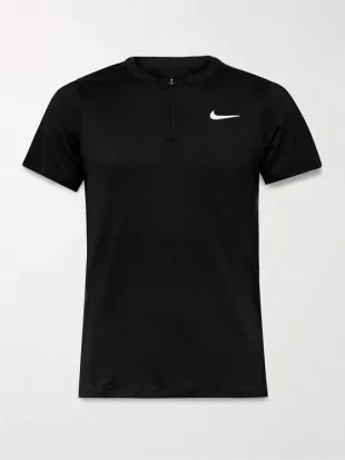 NikeCourt Advantage Slim-Fit Dri-FIT Mesh Half-Zip Tennis T-Shirt