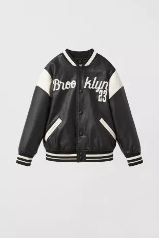 Faux Leather Bomber