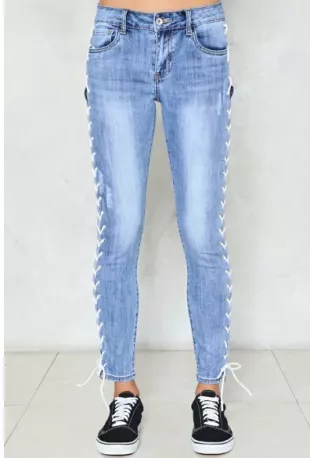 Side Story Lace-Up Jeans