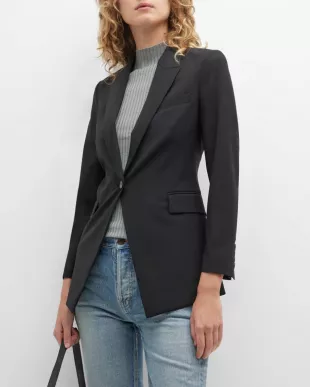 Etiennette One-Button Good Wool Suiting Jacket