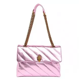 Quilted Metallic Pink Leather XL Soho Kensington Shoulder Bag