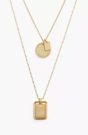Gold Echted Necklace