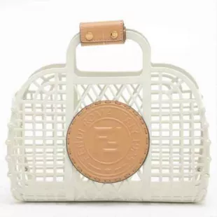 Basket Platstick Tote Bag White