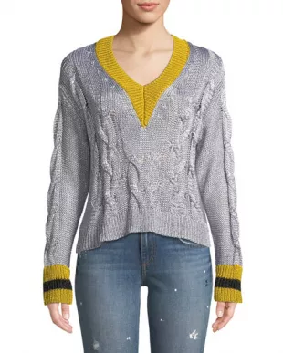 Emma Cropped V-Neck Sweater