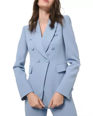 Crepe Double-Breasted Blazer