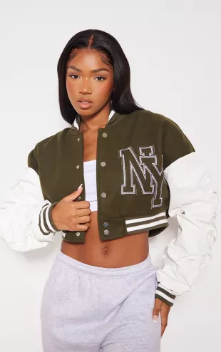 Slogan Front Cropped Bomber