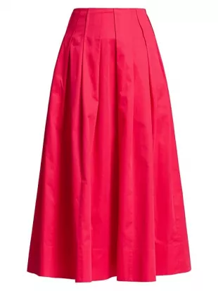 Jason Wu Collection - Pintucked Cotton-Poplin Midi Skirt