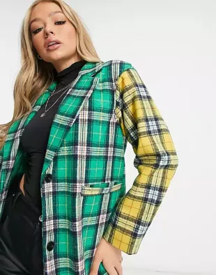 Mix and match coat in check