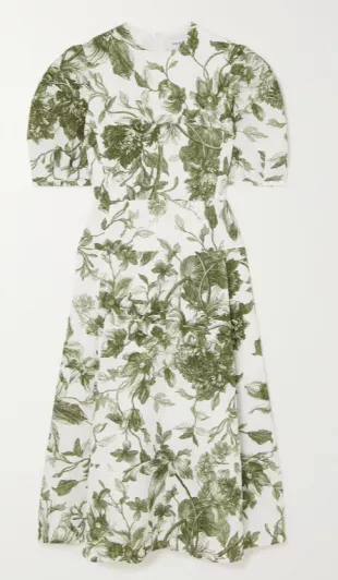 Kira Floral-print Matelasse Midi Dress