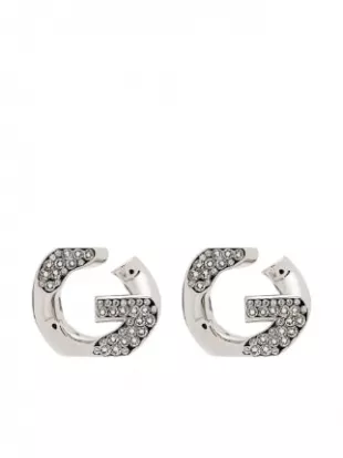 G Chain Crystal-Embellished Stud Earrings