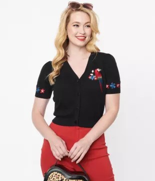 Black Parrot Paradise Cardigan