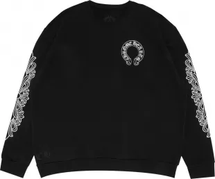 Horseshoe Logo Crewneck Sweatshirt in Black