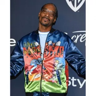 Go-Big Show Snoop Dogg Printed Puffer Jacket