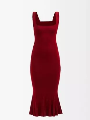 galvan - Atalanta Square-Neck Knit Dress galvan - Atalanta Square-Neck Knit Dress