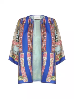Foulard Patchwork Print Kimono