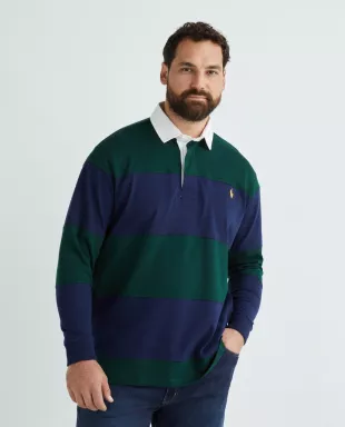Striped Long-Sleeved Polo Shirt