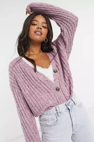 Multi Yarn Cable Knit Cardi