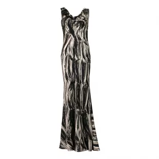 Alexander McQueen - 2009 Feather Print Silk Gown