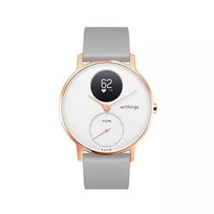 Steel HR Hybrid Smartwatch - Activity, Sleep, Fitness and Heart Rate Tracker with Connected GPS, White, Grey Silicone