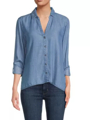 High Low Roll Tab Shirt