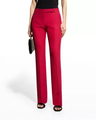 Leaf Crepe Slim Bootcut Pants in 3019