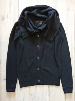 sweater cardigan collar transformer wool linen