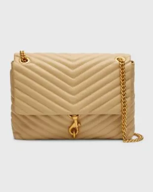 New Rebecca Minkoff Chevron quilted Love crossbody in Black Suede-Gunmetal