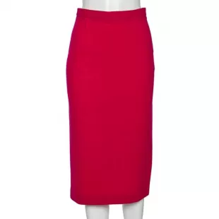 Limited Edition Pink Wool Crepe Arreton Pencil Skirt