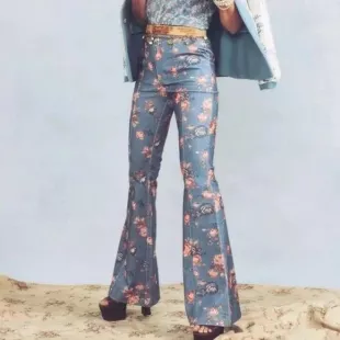 Meyerson Flared Pants in Carnation Garden Corduroy