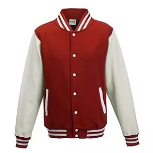 Just Hoods - Jacket Unisex College Jacket, Red/White