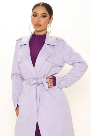 Building Businesses Faux Suede Trench Coat