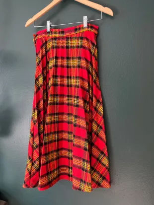 Unbranded - Vintage Montgomery Ward plaid pleated long skirt