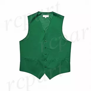 Men's Solid Emerald Green Polyester Tuxedo Vest Waistcoat Only