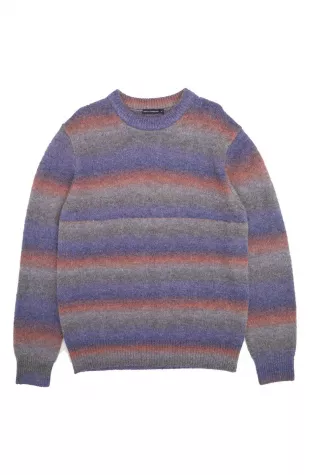 Space Dye Stripe Crewneck Sweater