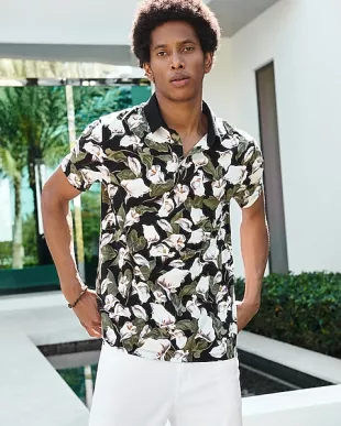 Floral Print Moisture-Wicking Performance Polo