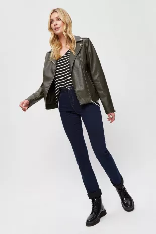 Tall Faux Leather Biker Jacket