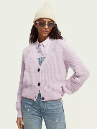 Scotch & Soda - Fuzzy Boxy-Fit Knitted Cardigan