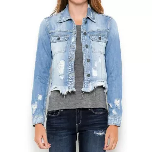 Hidden Jeans - Distressed Jean Jacket