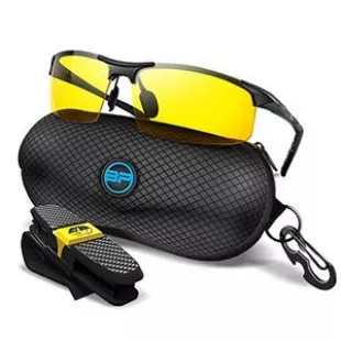 Yellow Glasses for Men/Women - Anti Fog Semi-Polarized Shooting Safety Glasses for Ultimate Eye Protection (black)